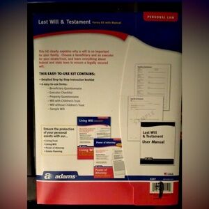 LAST WILL & TESTAMENT FORM KIT WITH MANU